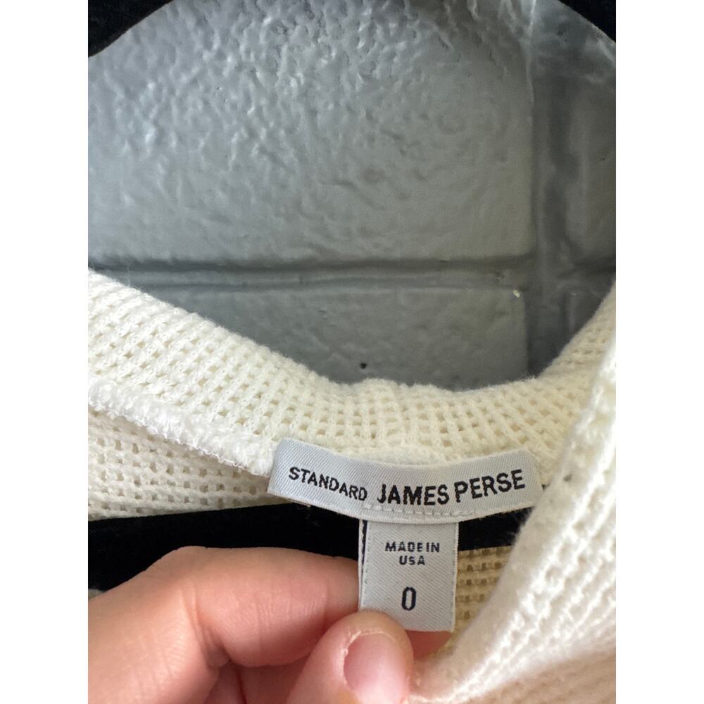 Standard James Perse Ivory Mesh Hoodie Top size 0 in White - Picture 5 of 7